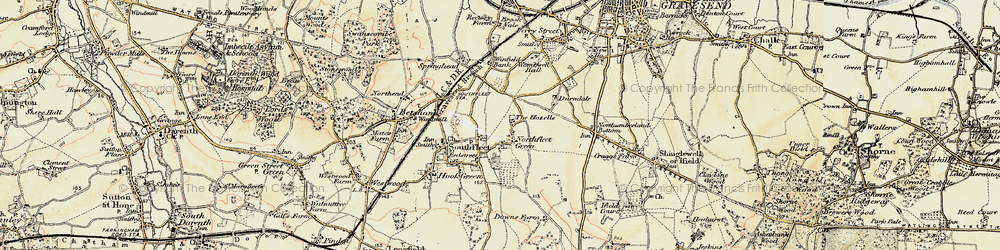 Old map of Northfleet Green in 1897-1898