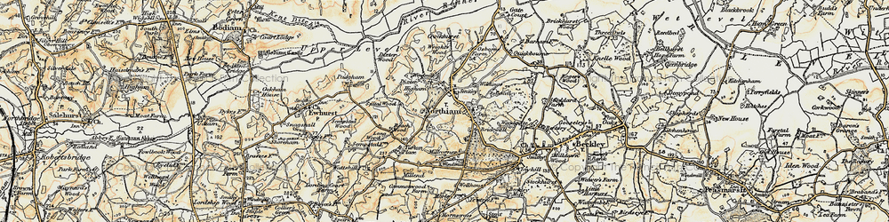 Old map of Northiam in 1898