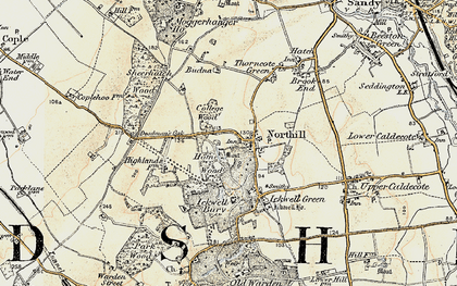 Old map of Northill in 1898-1901