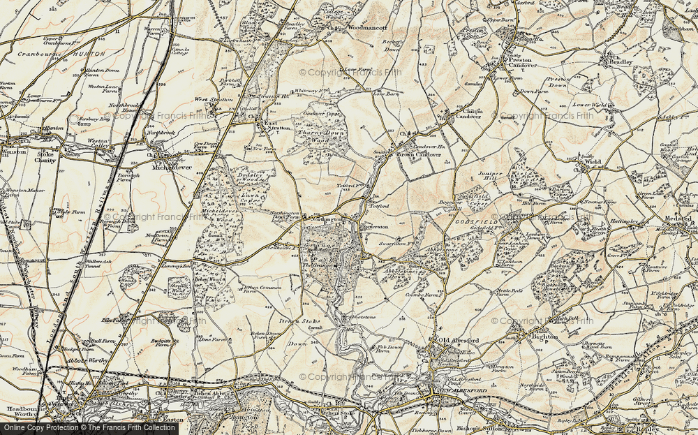 Old Map of Historic Map covering Northington Down Fm in 1897-1900