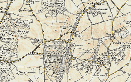 Old map of Northington Down Fm in 1897-1900