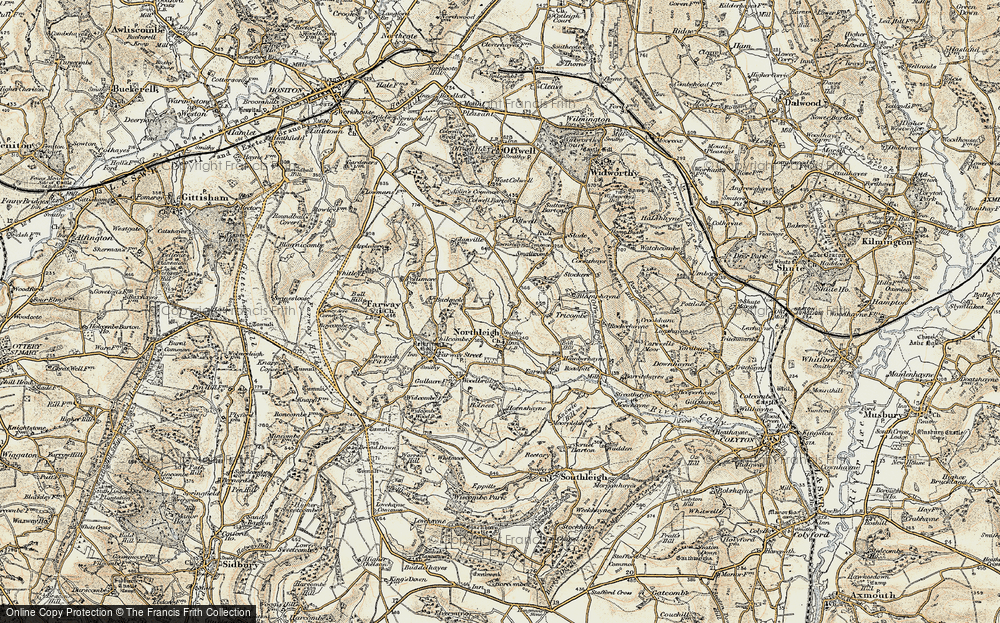 Old Map of Northleigh, 1898-1900 in 1898-1900