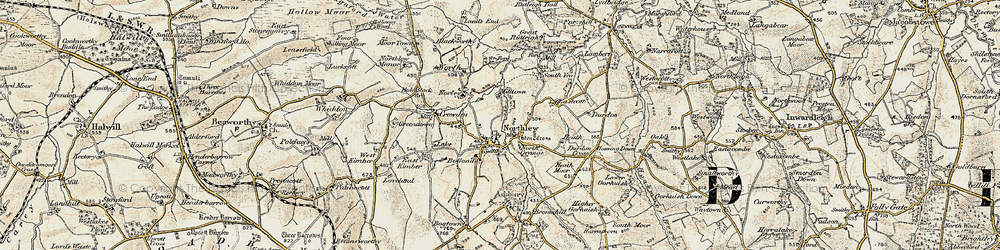 Old map of Northlew in 1900