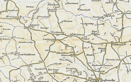 Old map of Atworthy in 1900