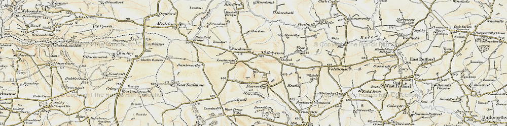 Old map of Northmoor in 1900