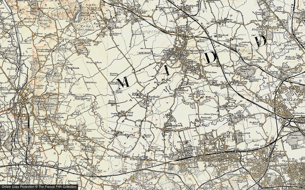 Old Map of Northolt, 1897-1909 in 1897-1909