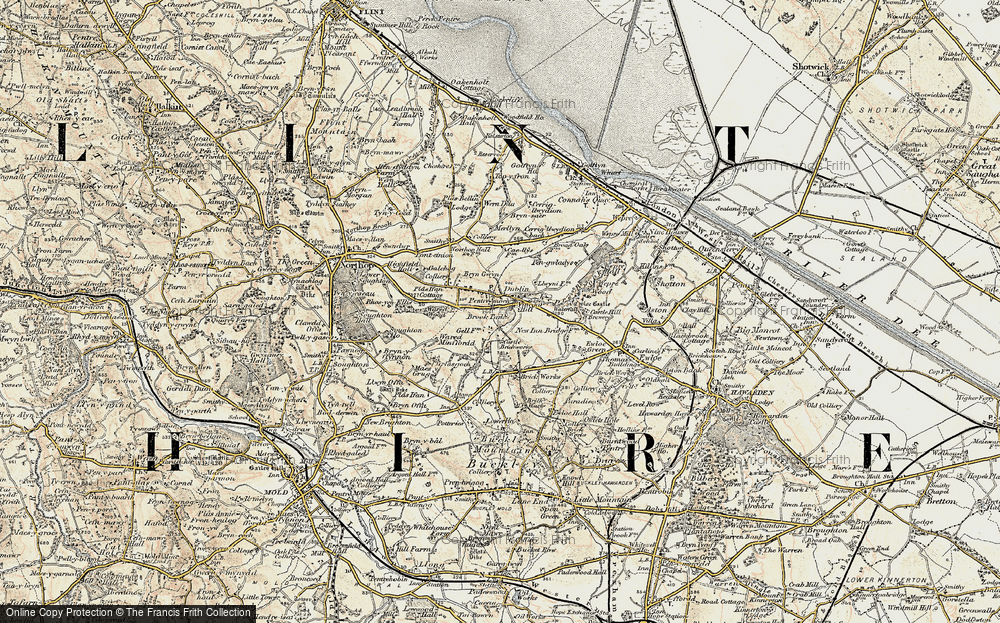 Old Map of Northop Hall, 1902-1903 in 1902-1903