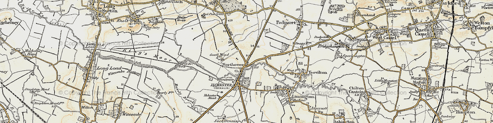 Old map of Northover in 1899