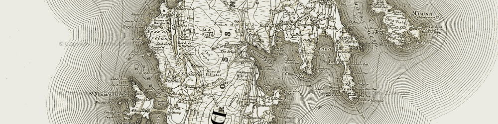 Old map of Brune in 1911-1912