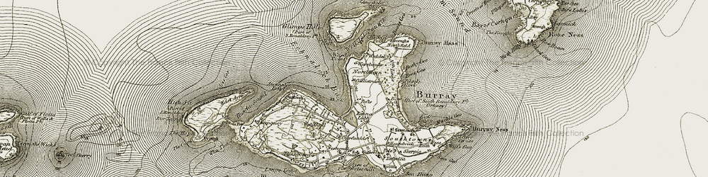 Old map of Bu of Burray, The in 1911-1912