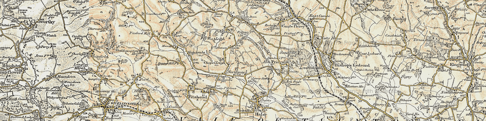 Old map of Northway in 1898-1900