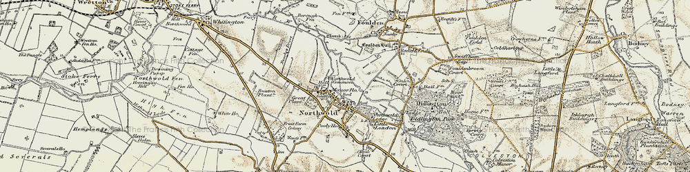 Old map of Northwold in 1901-1902