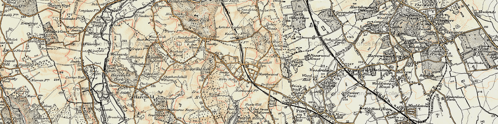 Old map of Northwood in 1897-1898
