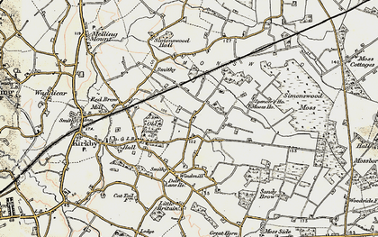 Old map of Knowsley Industrial Park in 1902-1903