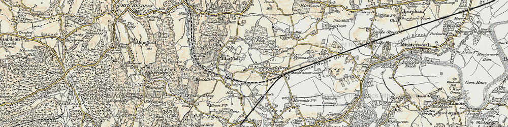 Old map of Grange Court in 1898-1900