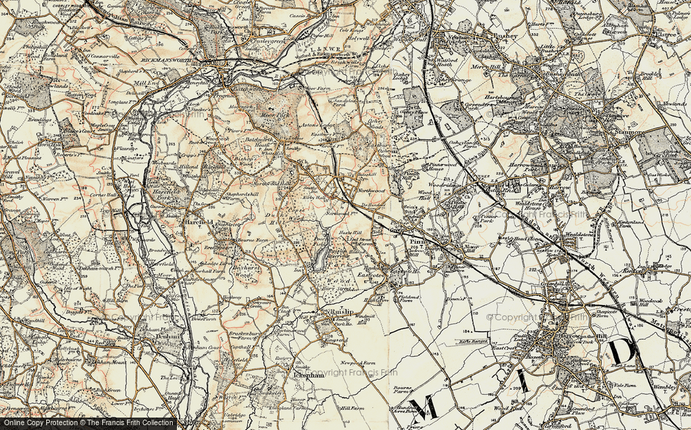 Old Map of Northwood Hills, 1897-1898 in 1897-1898