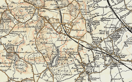 Old map of Northwood Hills in 1897-1898