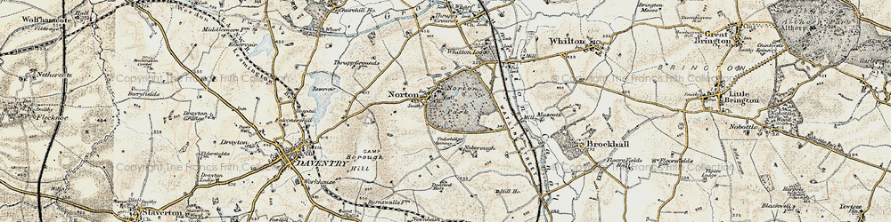 Old map of Newnham Grange in 1898-1901