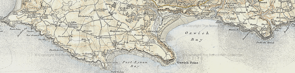 Old map of Slade in 1900-1901