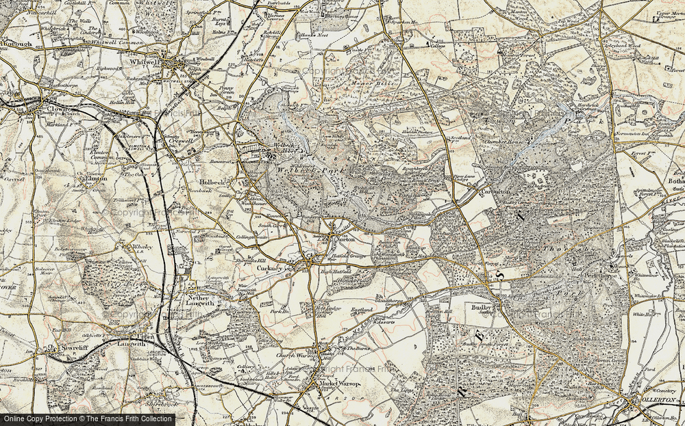 Old Map of Historic Map covering Battarain Plantn in 1902-1903