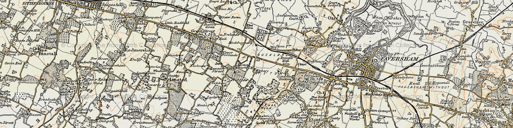 Old map of Norton Ash in 1897-1898