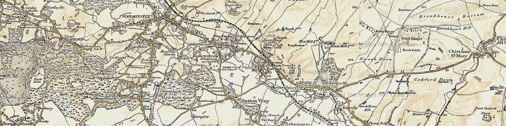 Old map of Bishopstrow Down in 1897-1899