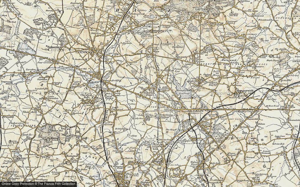 Old Map of Norton Canes, 1902 in 1902