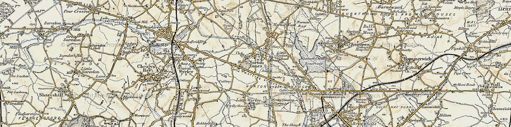 Old map of Norton Canes in 1902
