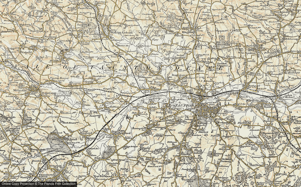 Old Map of Norton Fitzwarren, 1898-1900 in 1898-1900