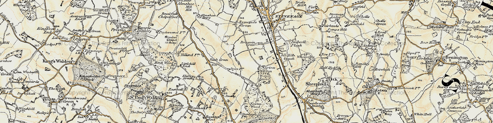 Old map of Norton Green in 1898-1899