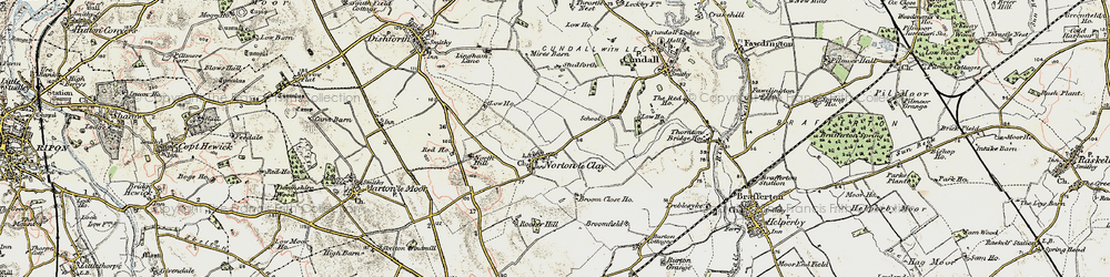 Old map of Norton-le-Clay in 1903-1904