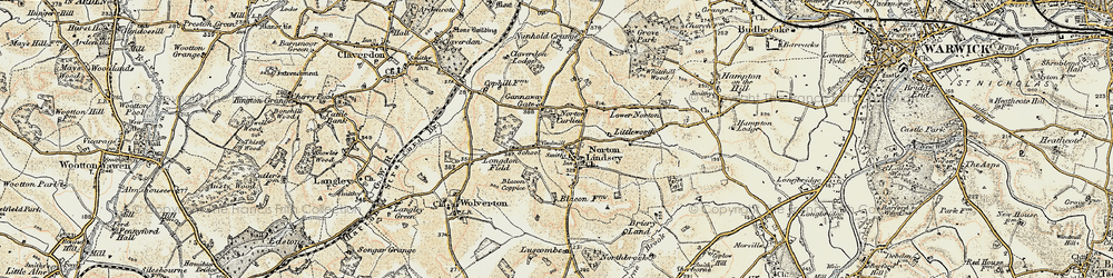 Old map of Norton Lindsey in 1899-1902