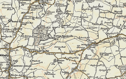 Old map of Norton Mandeville in 1898