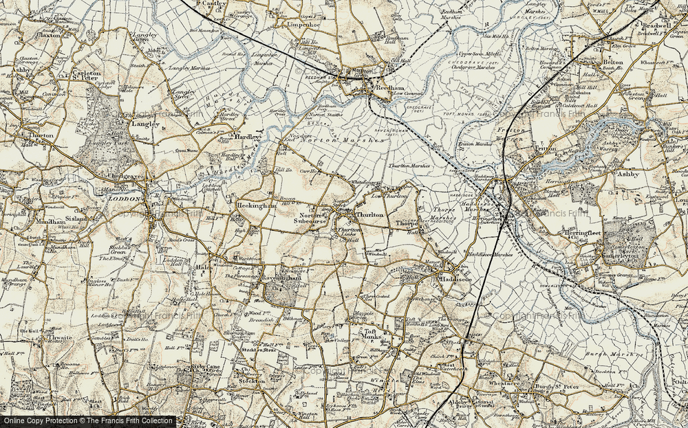 Old Map of Norton Subcourse, 1901-1902 in 1901-1902
