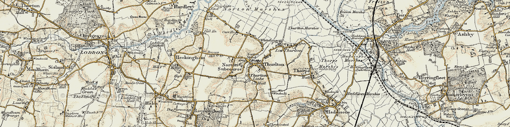 Old map of Norton Subcourse in 1901-1902