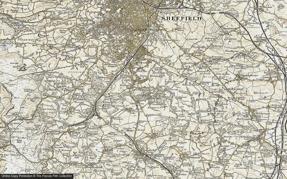 Old Map of Norton Woodseats, 1902-1903 in 1902-1903