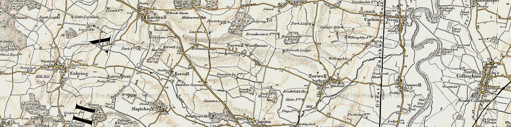 Old map of Norwell Woodhouse in 1902-1903