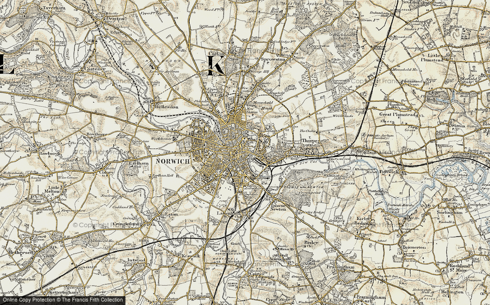 Old Map of Norwich, 1901-1902 in 1901-1902