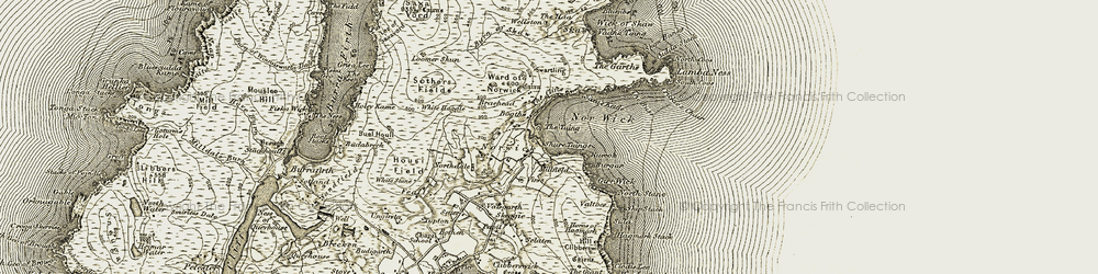 Old map of Norwick in 1912