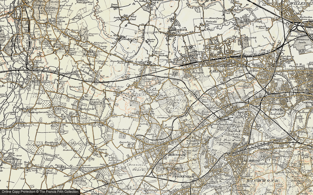 Old Map of Norwood Green, 1897-1909 in 1897-1909