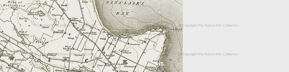 Old map of Noss in 1911-1912