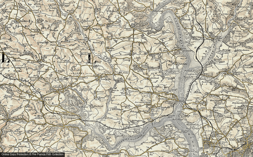 Old Map of Notter, 1899-1900 in 1899-1900