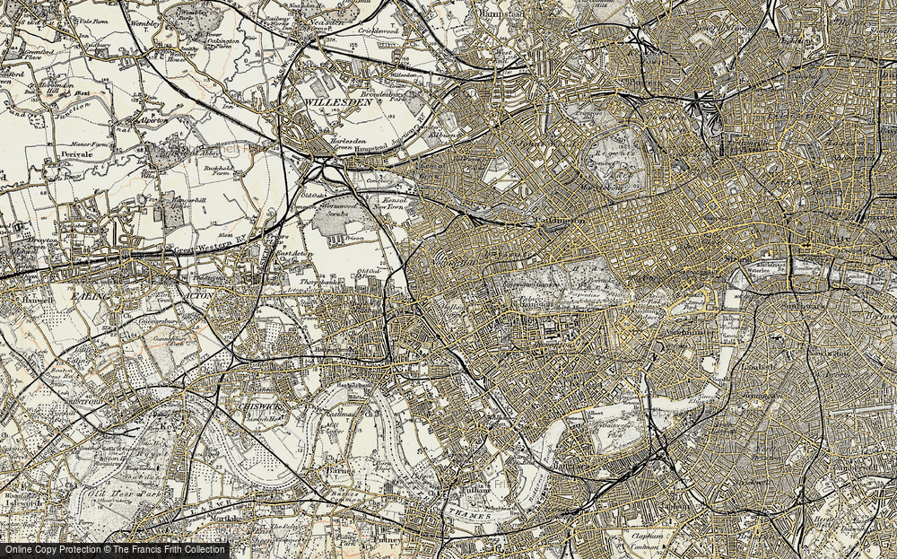 Old Map of Notting Hill, 1897-1909 in 1897-1909