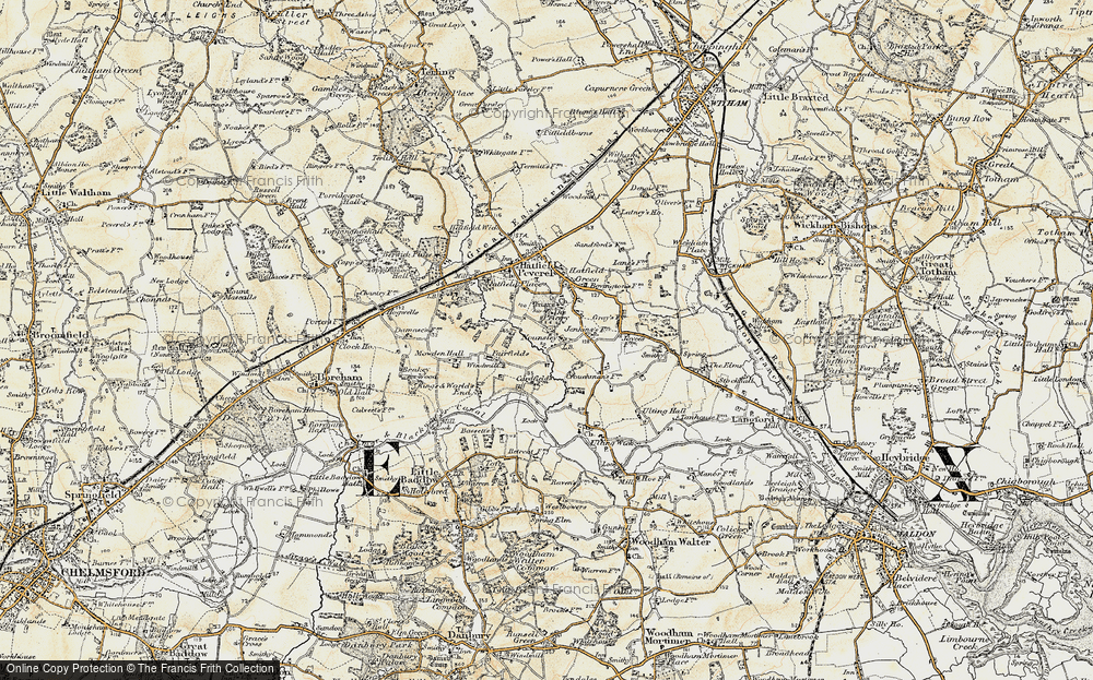 Old Map of Historic Map covering Butlers in 1898