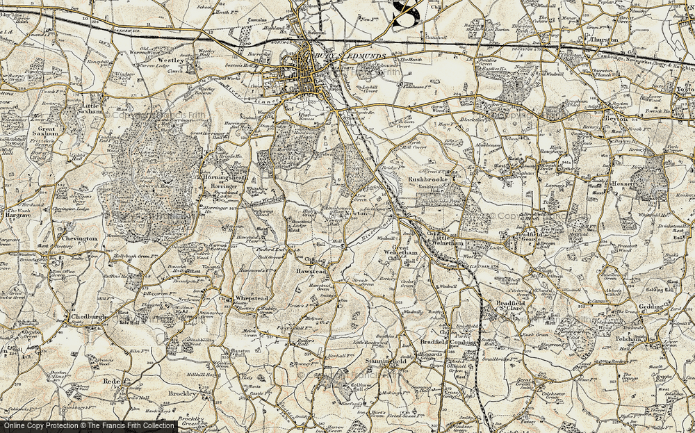 Old Map of Nowton, 1899-1901 in 1899-1901