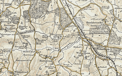 Old map of Nowton in 1899-1901
