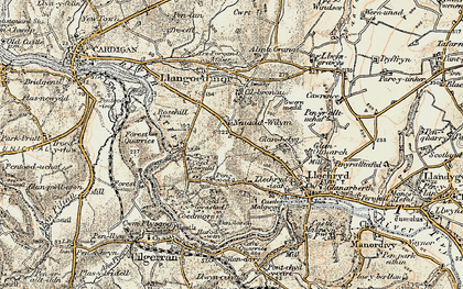 Old map of Noyadd Wilym in 1901