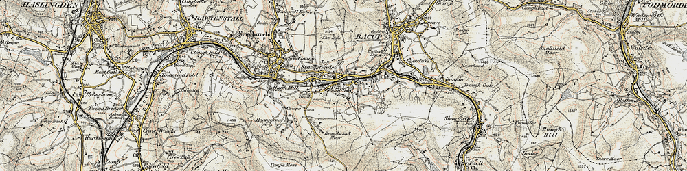 Old map of Rossendale Valley in 1903