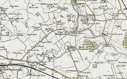 Old map of Nun Monkton in 1903-1904