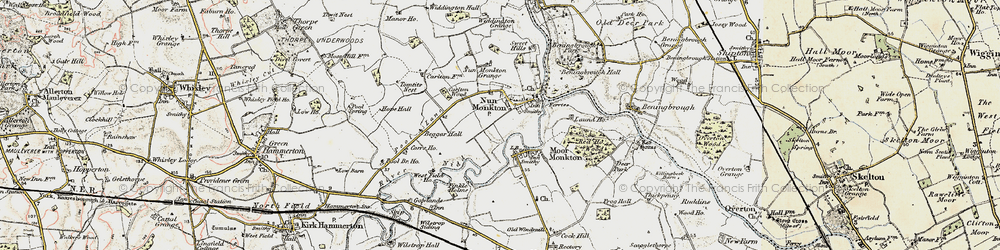 Old map of Nun Monkton in 1903-1904